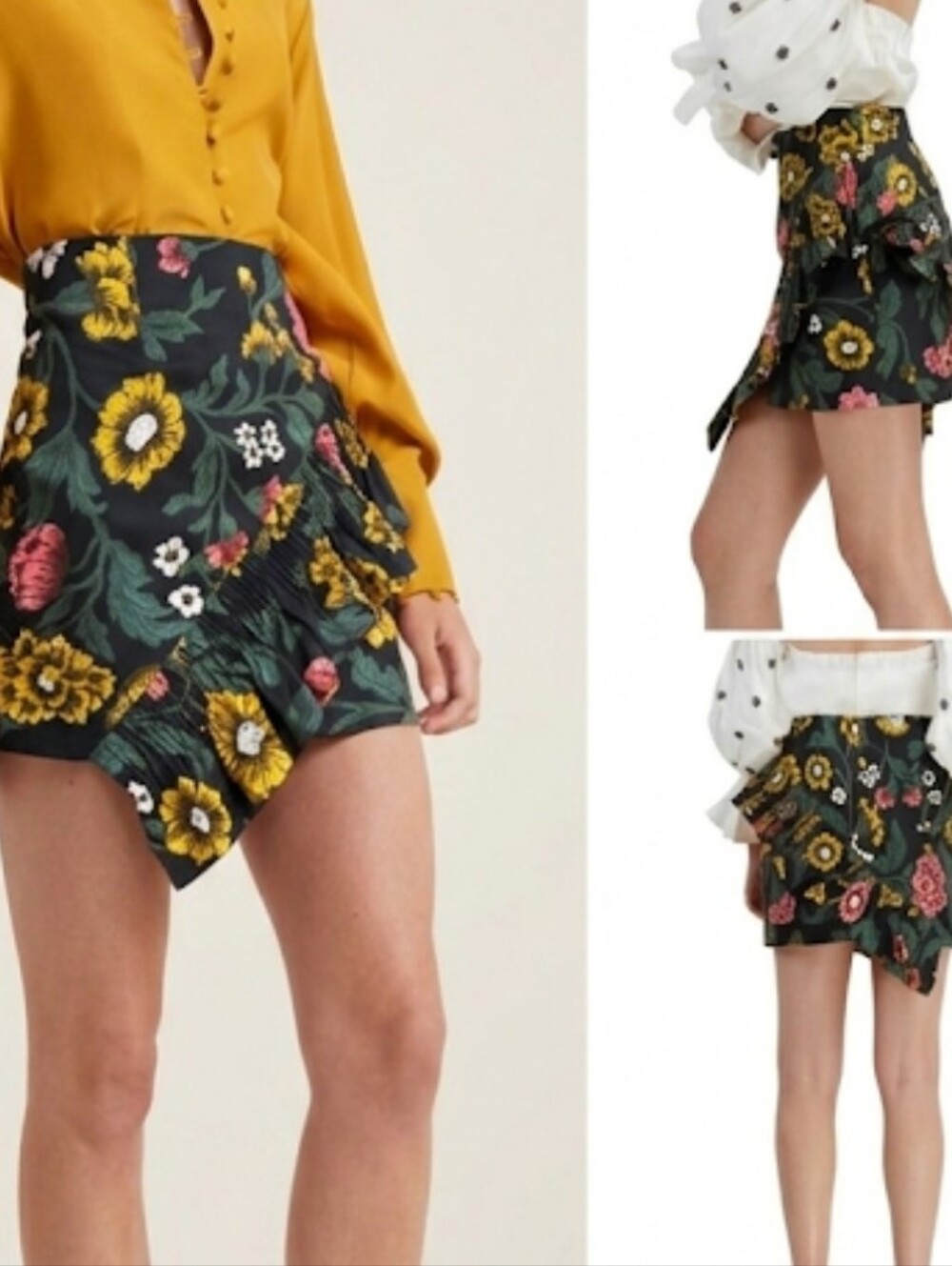 C/Meo Collective Another Lover Floral Ruffle Mini Skirt Large